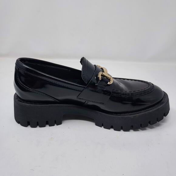 Steve Madden Black Loafer Platform Chunky Sole Size 6.5 - Picture 5 of 8